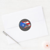 Cool Puerto Ricaanse vlag ontwerp Ronde Sticker (Envelop)