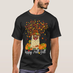 Cool Pug Autumn Pumpkins Happy Herfst Y T-shirt