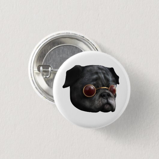 Cool Pug badge Ronde Button 3,2 Cm (Voorkant /achterkant)