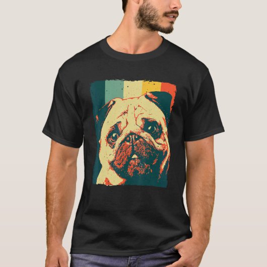 Cool Pug Black Pug Dog 80-90 T-shirt (Voorkant)
