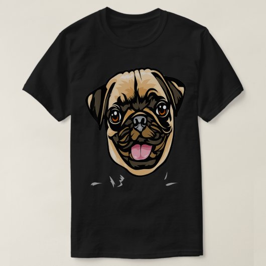 Cool Pug Dog Face T-shirt (Design voorkant)