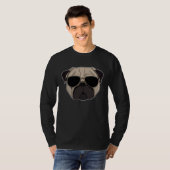 Cool Pug  Hipster Pug with sunglasses T-shirt (Voorkant volledig)