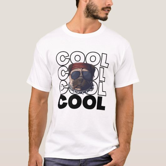 Cool Pug Hond Grafische T-Shirt (Voorkant)