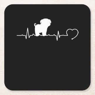 Cool Pug Hondenras Heartbeat Pupy Kartonnen Onderzetters