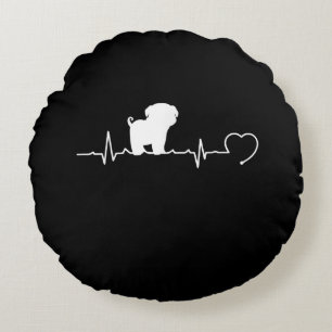Cool Pug Hondenras Heartbeat Pupy Rond Kussen
