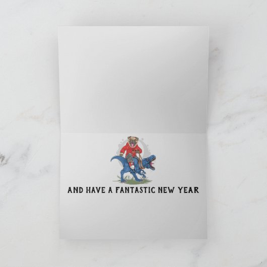 Cool Pug-kerstmis Feestdagen Kaart (Binnen)