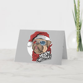 Cool Pug-kerstmis Feestdagen Kaart