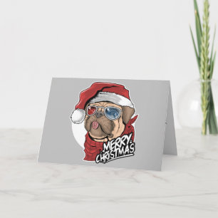 Cool Pug-kerstmis Feestdagen Kaart