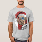 Cool Pug-kerstmis T-shirt (Voorkant)