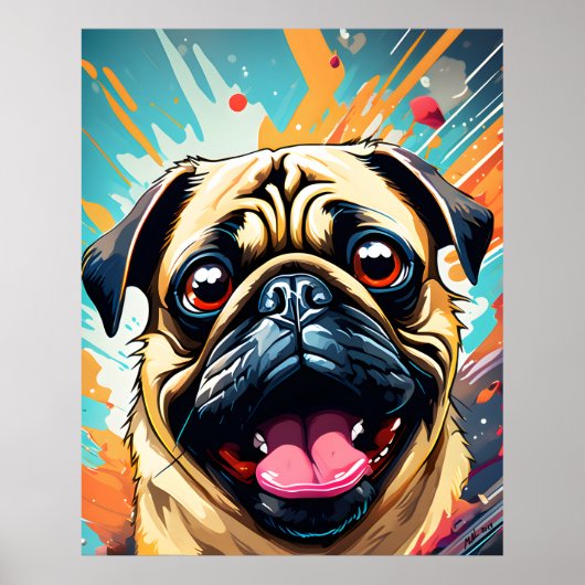 Cool Pug Poster (Voorkant)