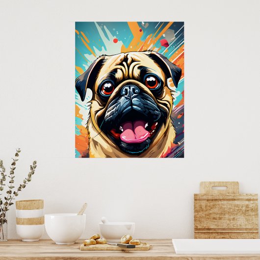 Cool Pug Poster (Keuken)