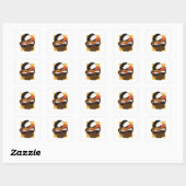Cool Pug Zonnebril Hoofd Design Vierkante Sticker (Vel)