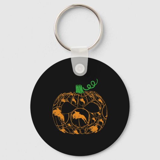 Cool Pumpkin Equestrian Lover Halloween Equestrian Sleutelhanger (Voorkant)