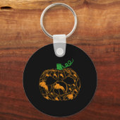 Cool Pumpkin Equestrian Lover Halloween Equestrian Sleutelhanger (Voorkant)