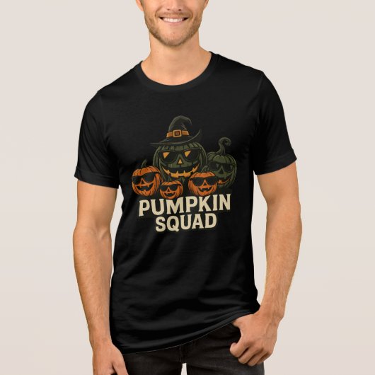 Cool Pumpkin Squad Halloween Design Tri-Blend Shirt (Voorkant)