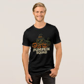 Cool Pumpkin Squad Halloween Design Tri-Blend Shirt (Voorkant volledig)