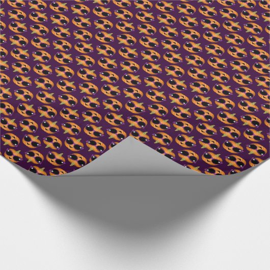 Cool Pumpkin-zonnebril met retro-zonnebril Cadeaupapier (Hoek)