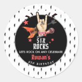 Cool Punk Rockstar Any Age Birthday  Ronde Sticker (Voorkant)
