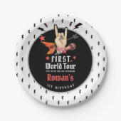 Cool Punk Rockstar First Birthday Papieren Bordje (Voorkant)