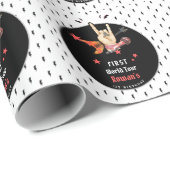 Cool Punk Rockster Eerste Verjaardag Cadeaupapier (Rol Hoek)