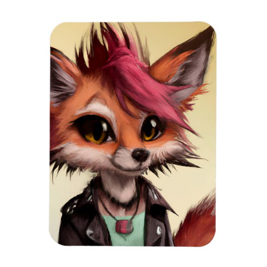 Cool Punkrock Fox Teenager Magneet (Verticaal)