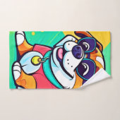 Cool Pup Cartoon stijl artwork Bad Handdoek (Handdoek)