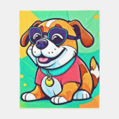 Cool Pup Cartoon stijl artwork Fleece Deken (Voorkant)