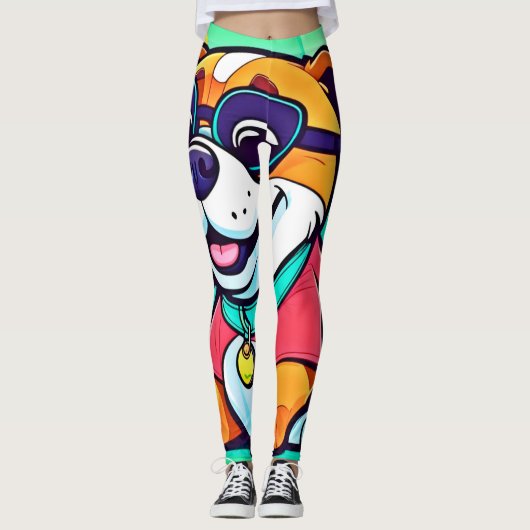 Cool Pup Cartoon stijl artwork Leggings (Voorkant)