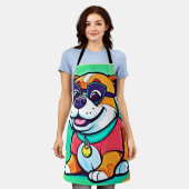 Cool Pup Cartoon stijl artwork Schort (Gedragen)