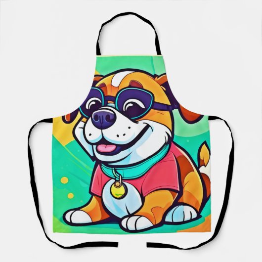 Cool Pup Cartoon stijl artwork Schort (Voorkant)