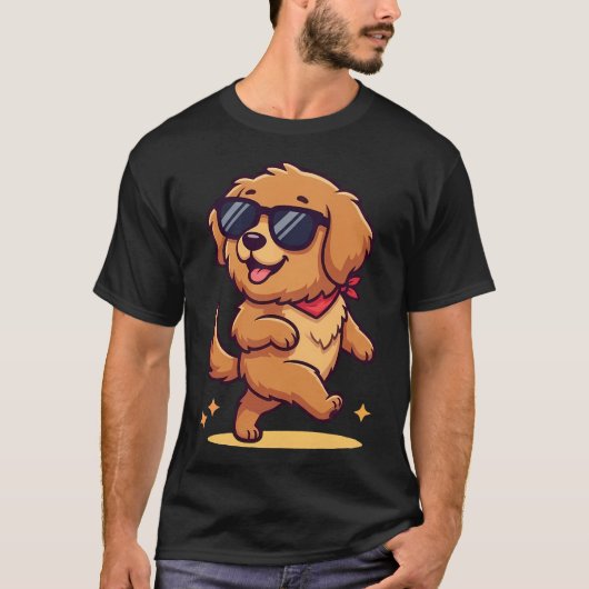Cool Pup in Zonnebril T-shirt (Voorkant)