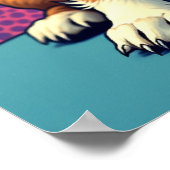 Cool Pup Vibes - Dog in Aviator Zonnebril Pop Art Poster (Hoek)