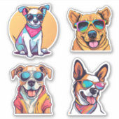 Cool Pups Set Waterdicht Sticker (Voorkant)