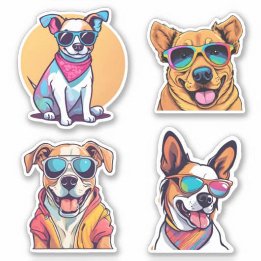 Cool Pups Set Waterdicht Sticker (Voorkant)