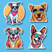 Cool Pups Set Waterdicht Sticker