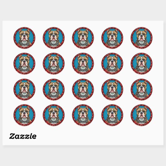 Cool Purebred Dog Ronde Sticker (Vel)