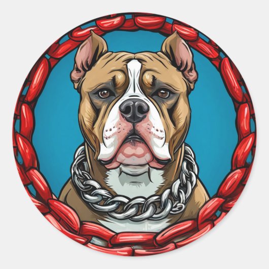 Cool Purebred Dog Ronde Sticker (Voorkant)