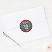 Cool Purebred Dog Ronde Sticker (Envelop)