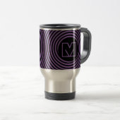 Cool Purple Spiral Vortex Monogram Reisbeker (Voorkant rechts)