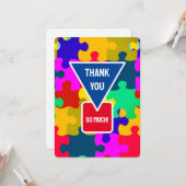 Cool Puzzle Pieces Dank u Kaart (Voorkant / Achterkant in situ)
