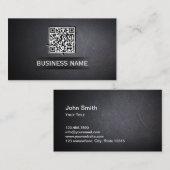 Cool QR Code Embed Donker Visitekaartje in (Voorkant / Achterkant)