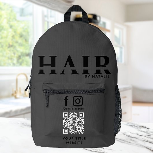 Cool QR Code Haarstylist Cosmetology Professional Bedrukte Rugzak
