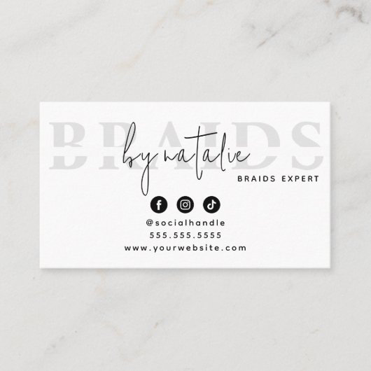 Cool QR Code Haarstylist Cosmetology Professional Klantenkaartje (Voorkant)