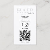 Cool QR Code Haarstylist Cosmetology Professional Visitekaartje (Achterkant)