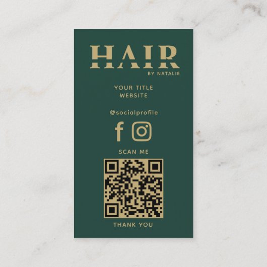 Cool QR Code Haarstylist Cosmetology Professional Visitekaartje (Achterkant)