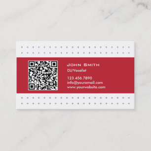 Cool QR Code Red Label DJ Music Visitekaartje