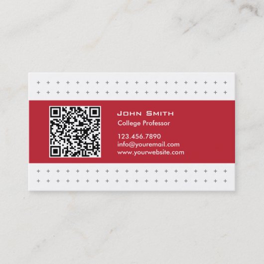 Cool QR Code Red Label Professor Visitekaartje (Voorkant)