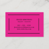 Cool QR-code Roze haarstylist Visitekaartje (Achterkant)