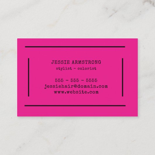 Cool QR-code Roze haarstylist Visitekaartje (Achterkant)