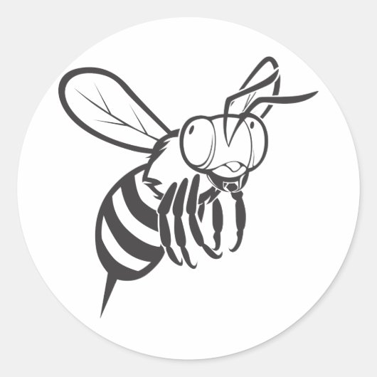 Cool Queen Bee Outline Cartoon Shirt Ronde Sticker (Voorkant)